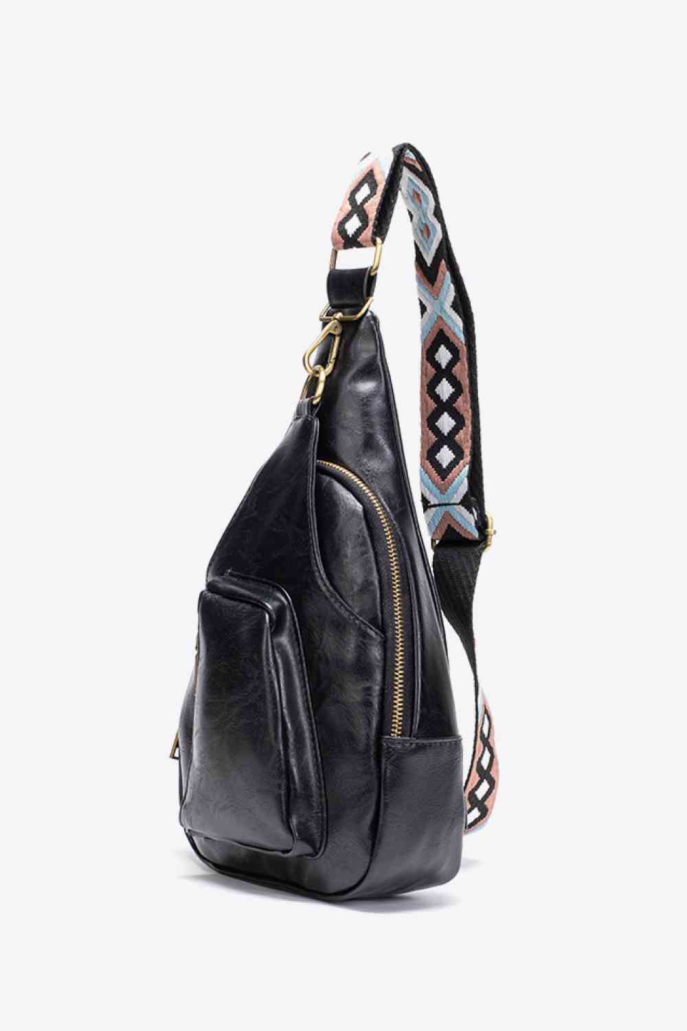 Western Ave PU Leather Sling Bag