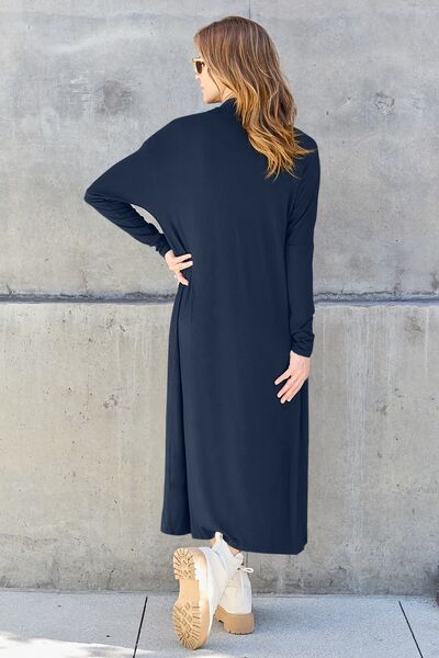 Full Size Open Front Long Sleeve Cover Up