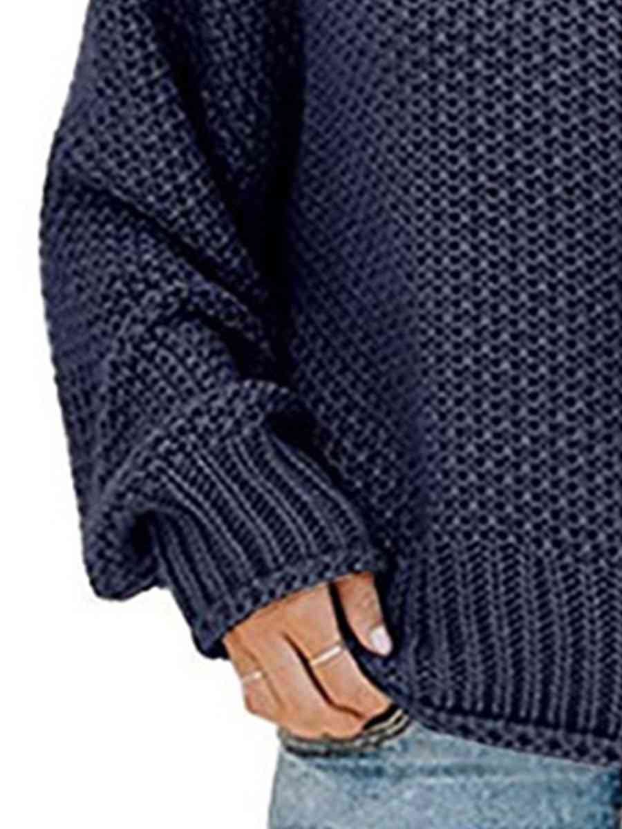 Turtleneck Dropped Shoulder Sweater