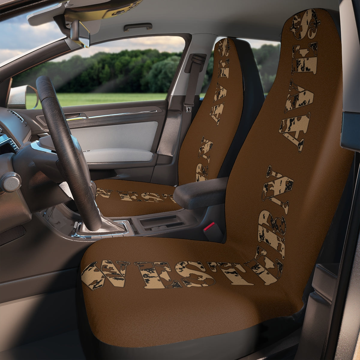 Western Ave$ Camo Brown Car Seat Covers