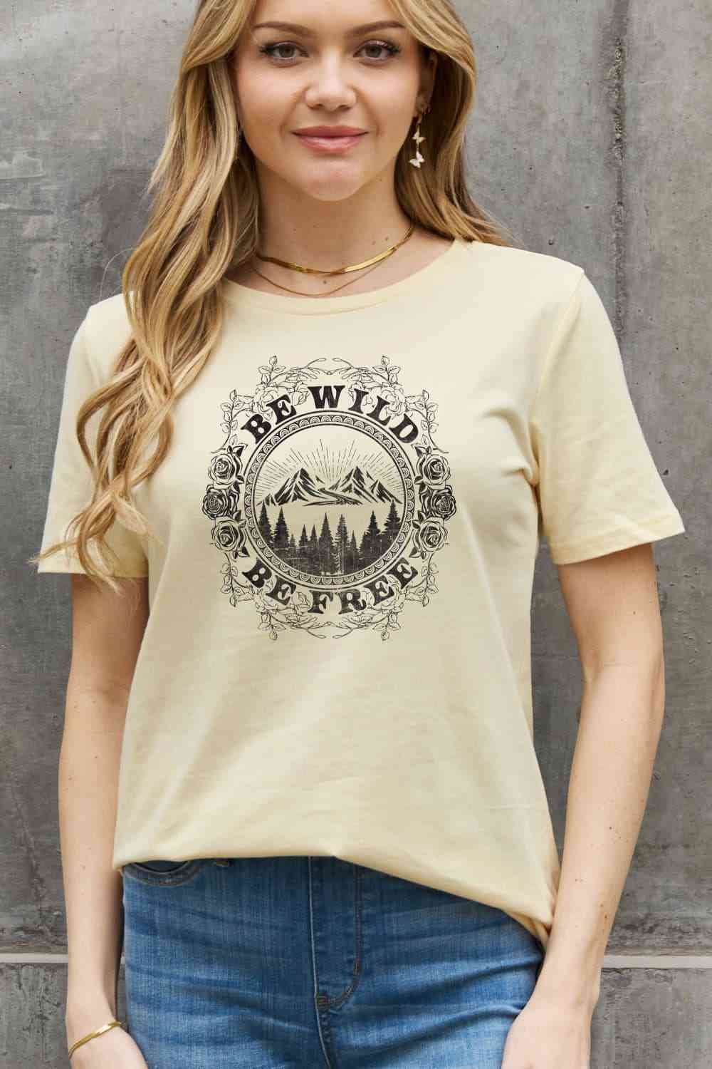 Simply Love Full Size BE WILD BE FREE Graphic Cotton T-Shirt