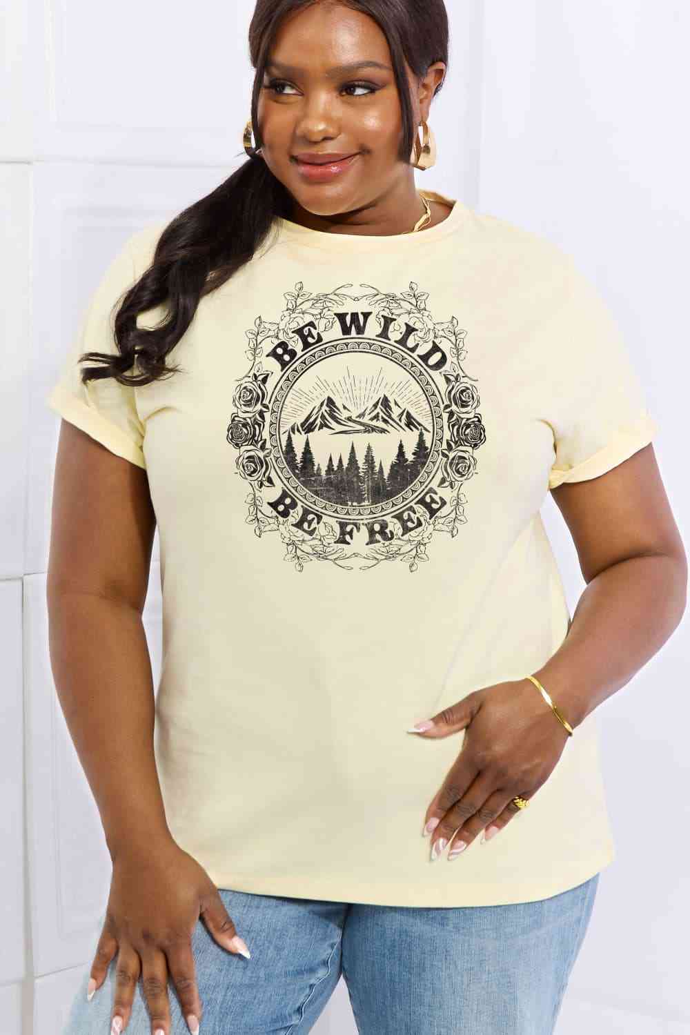 Simply Love Full Size BE WILD BE FREE Graphic Cotton T-Shirt