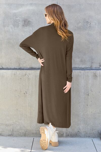 Full Size Open Front Long Sleeve Cover Up